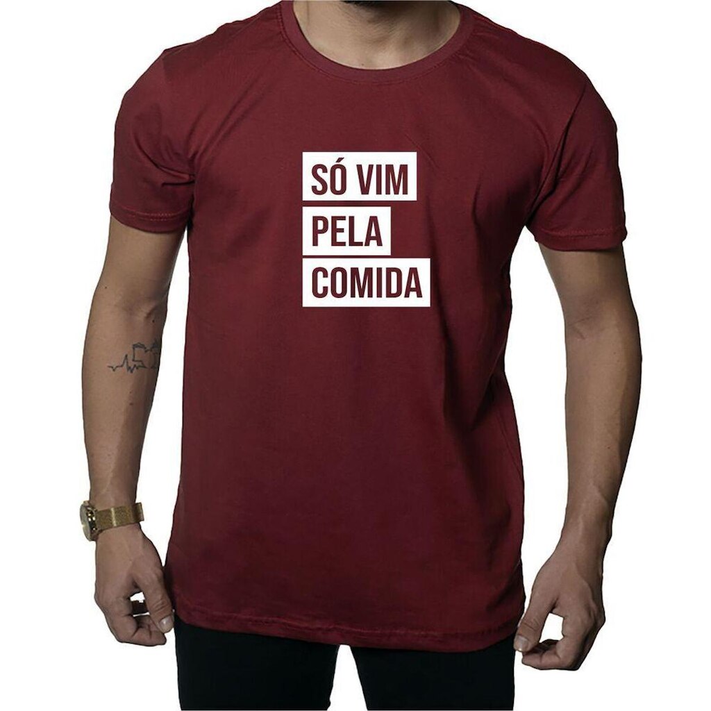 Camiseta Estampa Só Vim Pela Comida