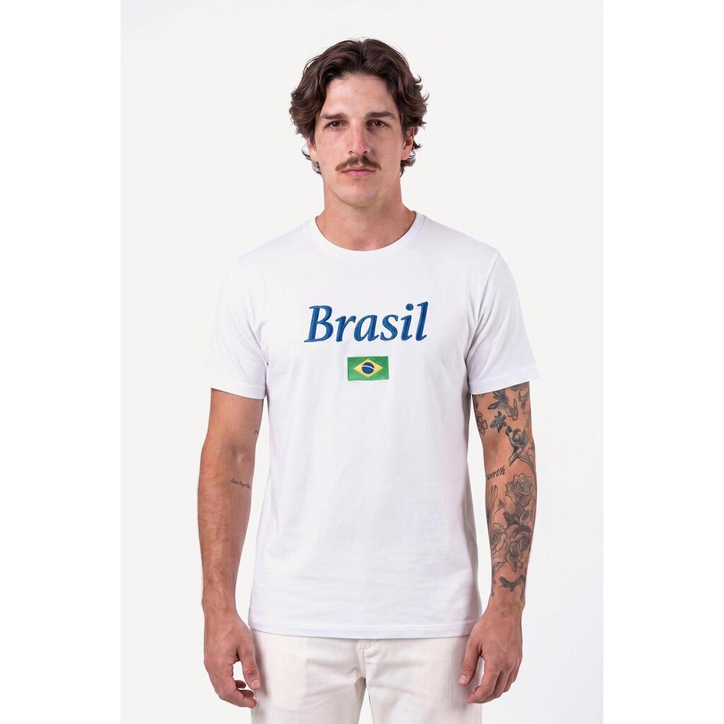 Camiseta Estampada Aleatory Brasuca Branca