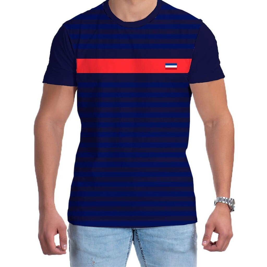 Camiseta Estampada Camisa França 2022 Masculina Copa