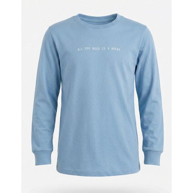 Camiseta Estampada Com Punhos Elegante Quentinho Dia a Dia Inverno Frio - Menino 4 a 14 anos