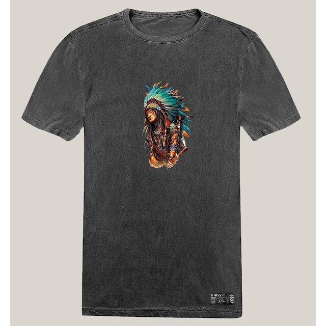 Camiseta Estonada Masculina Algodão Prime WSS Tribal Essence