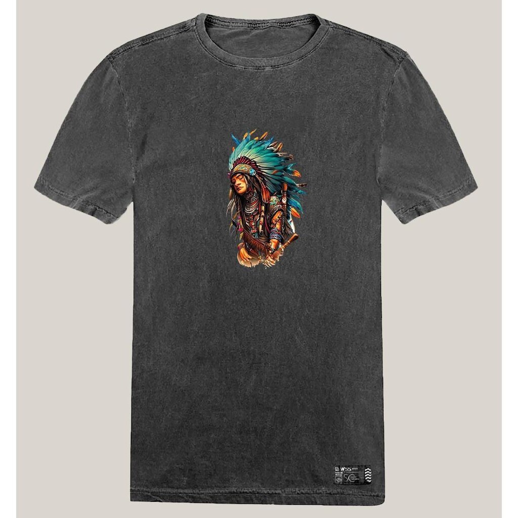 Camiseta Estonada Masculina Algodão Prime WSS Tribal Essence