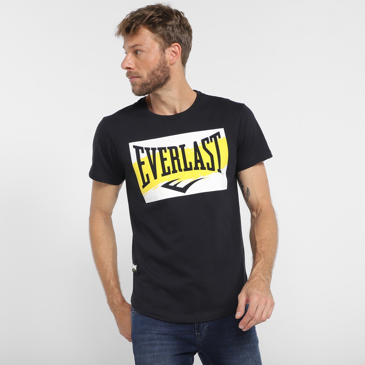 Camiseta Everlast Barra Swag Masculina - Preto Menor preço em Camiseta Everlast Barra Swag Masculina - Preto