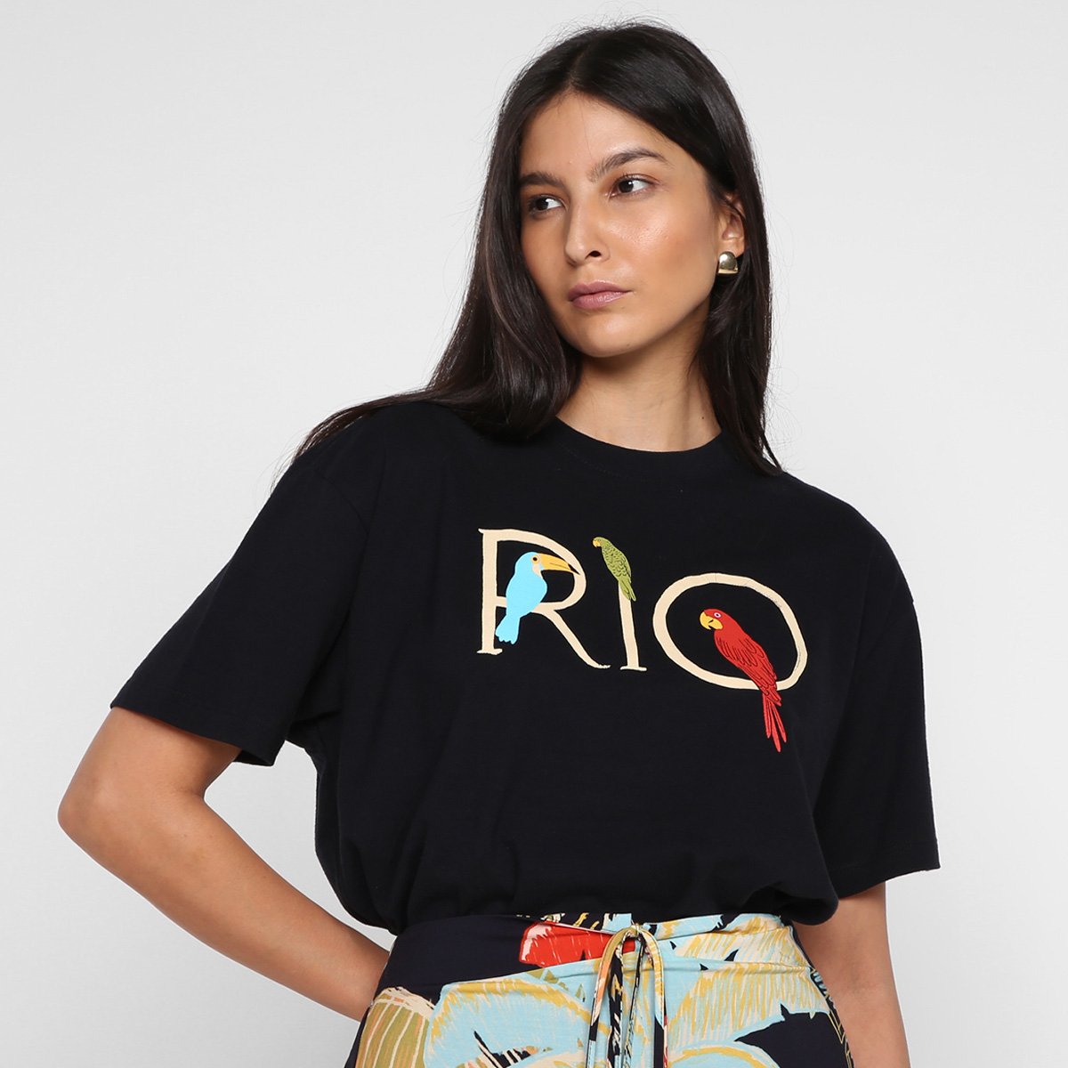 Camiseta Farm Rio Feminina - Preto | Zattini