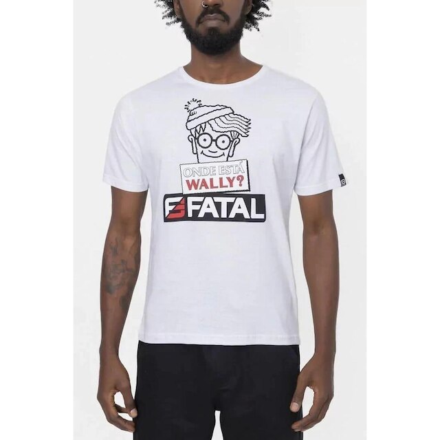 Camiseta Fatal Surf Regular Logo Onde Está Wally 1998 Verão