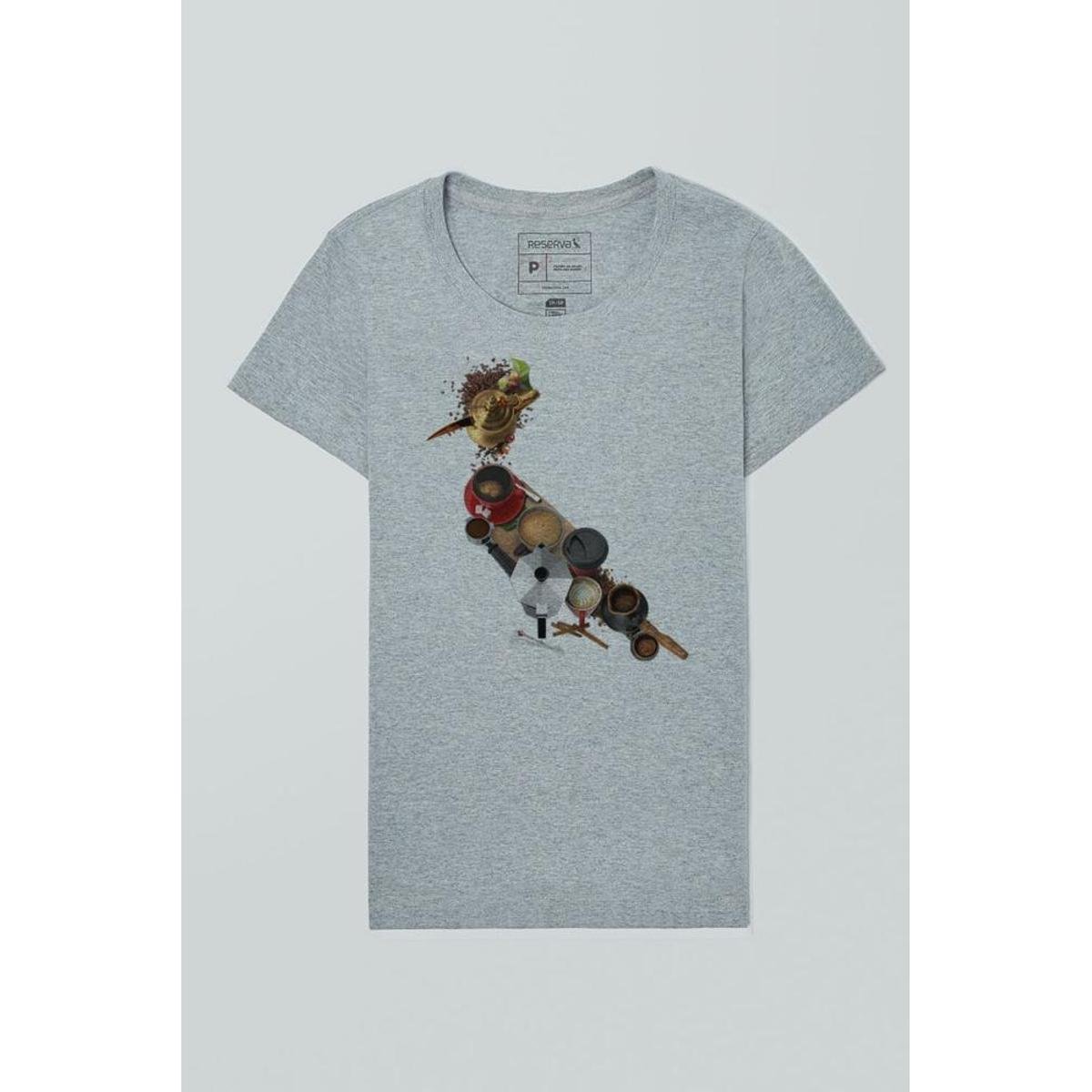 Camiseta Fem Algodão Pica Pau Cafe Reserva - Cinza+Chumbo Menor preço em Camiseta Fem Algodão Pica Pau Cafe Reserva - Cinza+Chumbo