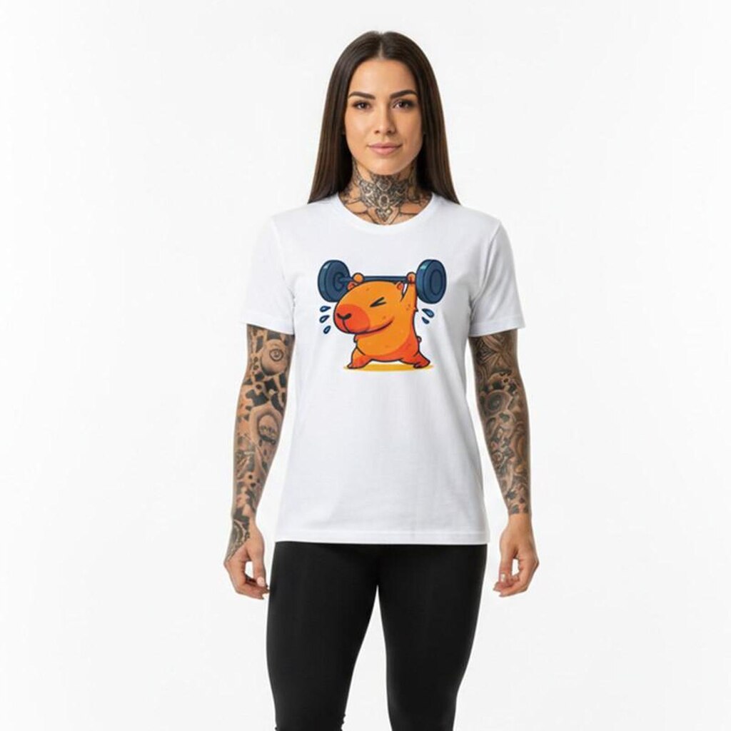 Camiseta Feminina Algodão Premium CAPIVARA Treino