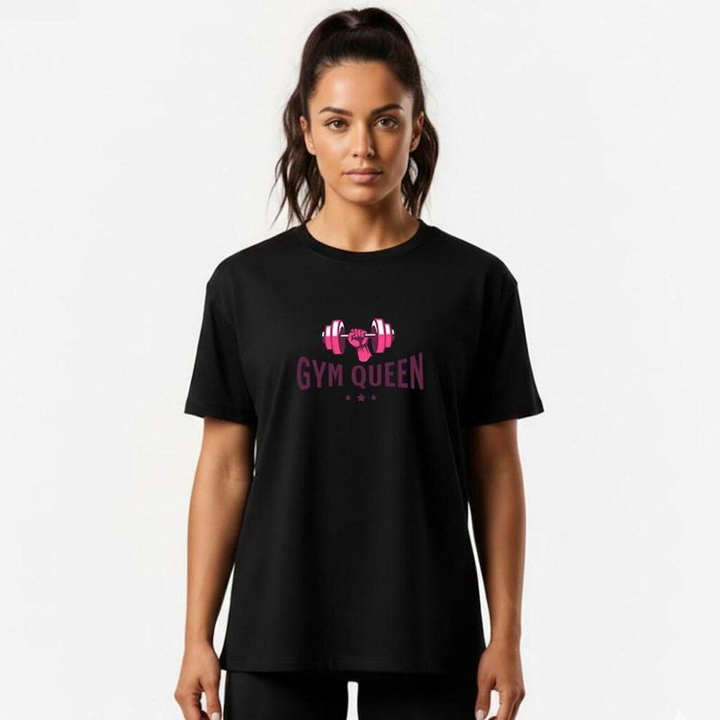 Camiseta Feminina Algodão Premium GYM QUEEN Caminhada Academia