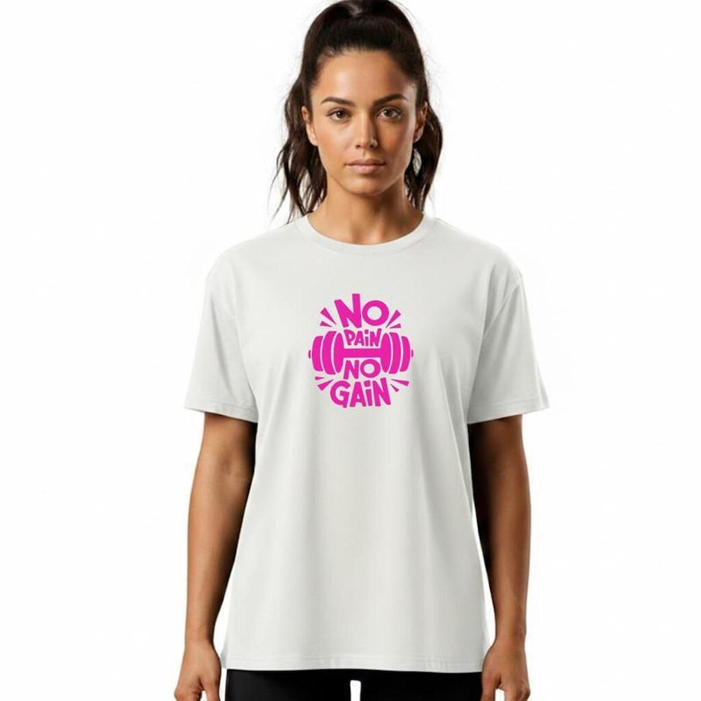 Camiseta Feminina Algodão Premium NO PAIN NO GAIN