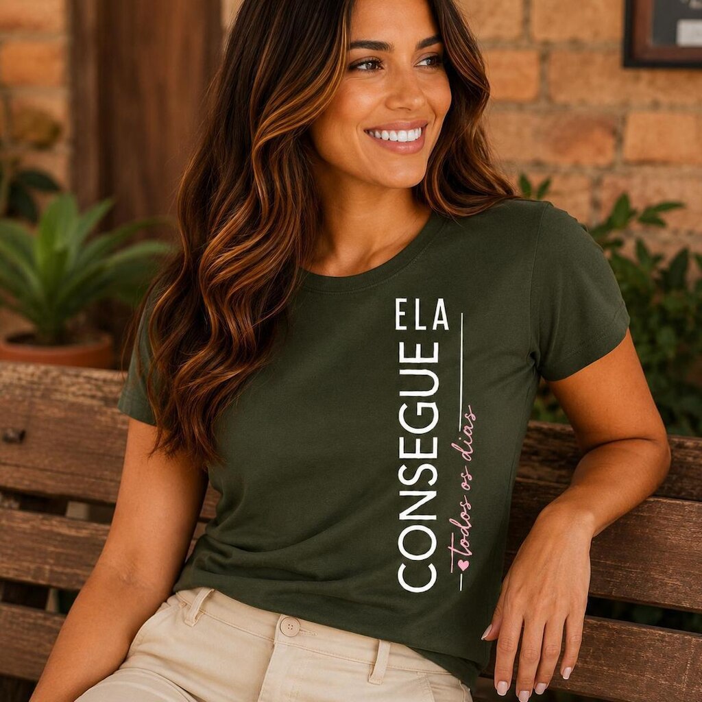 Camiseta Feminina Baby Look Malha Premium Básica Casual Dia Dia