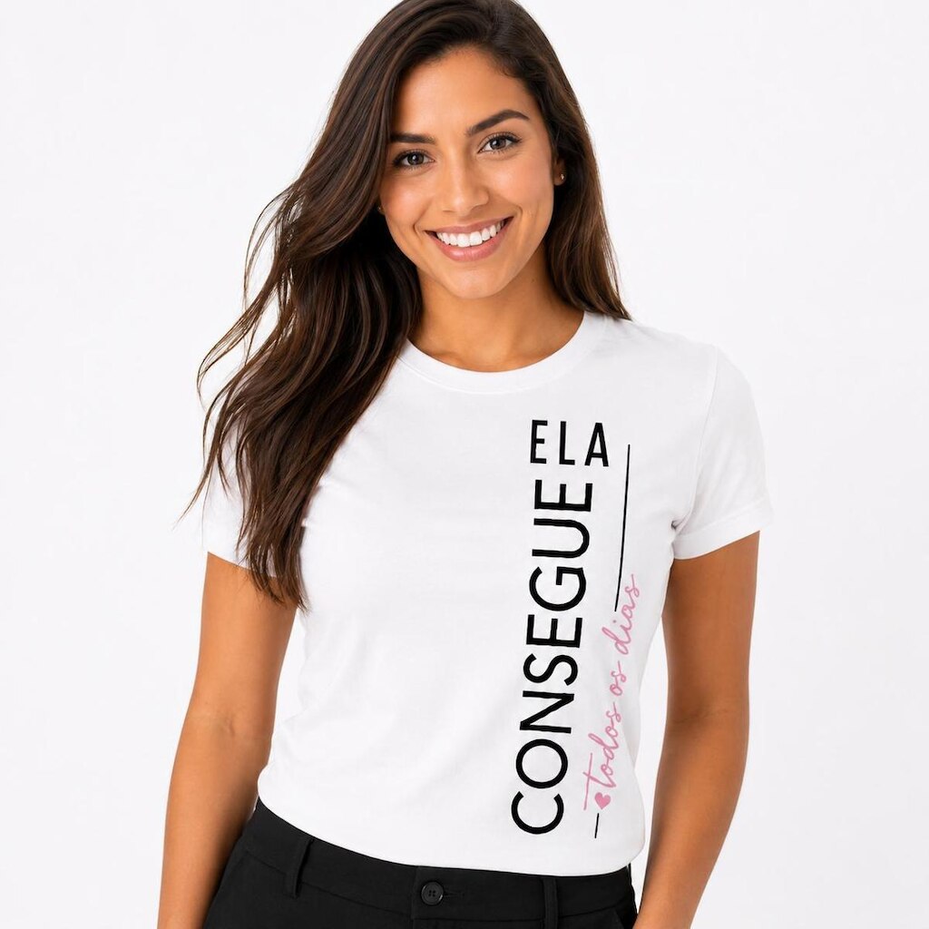 Camiseta Feminina Baby Look Malha Premium Básica Casual Dia Dia