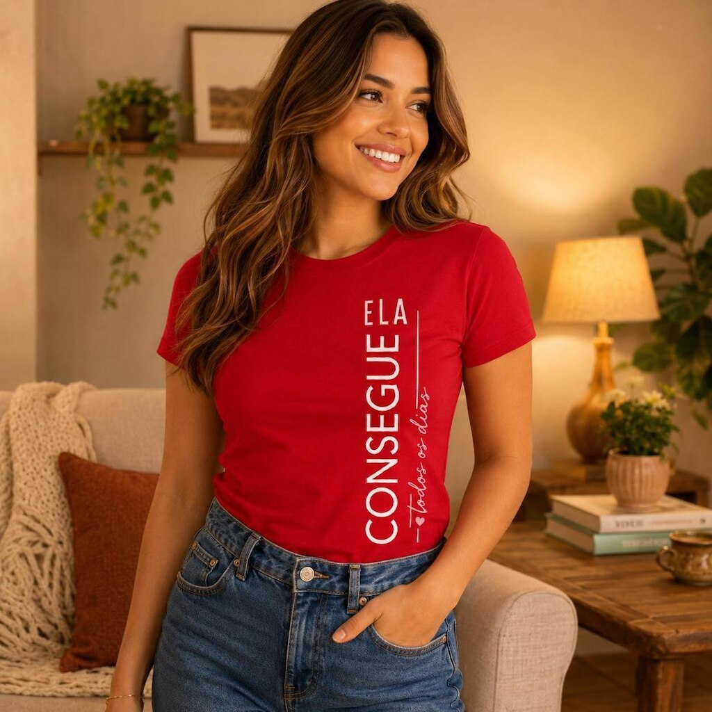 Camiseta Feminina Baby Look Malha Premium Básica Casual Dia Dia