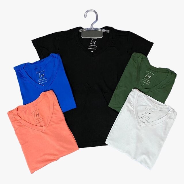 Camiseta Feminina Baby Look Viscolycra Básica Gola V