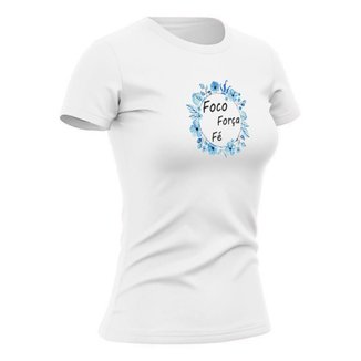 Camiseta Feminina Babylook de Algodão Gola Redonda Estilo Casual Confortavel Flores Azul