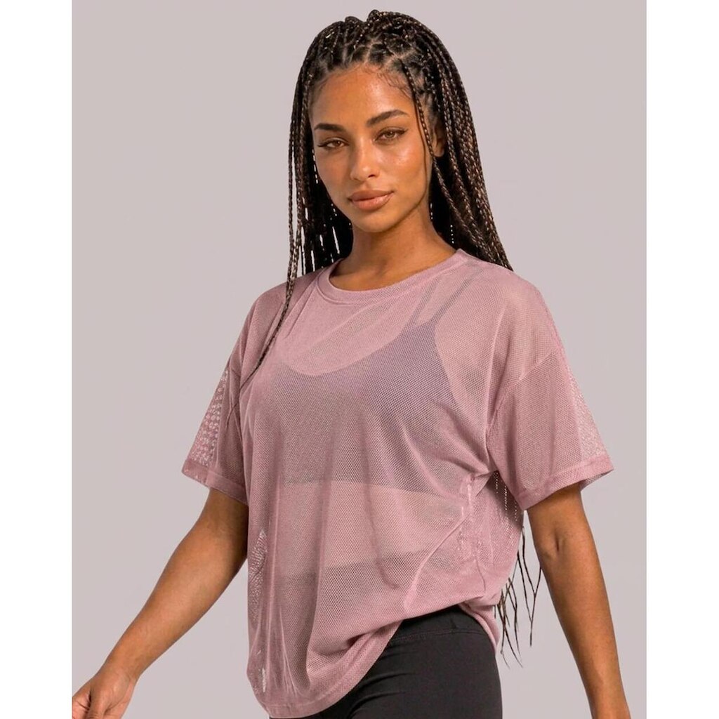 Camiseta Feminina Citrino Tule Transparente Manga Curta Villa Sports
