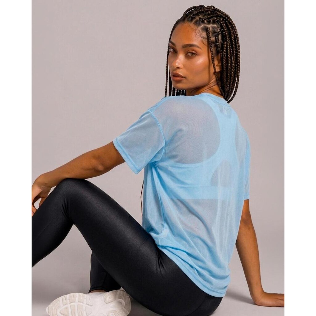 Camiseta Feminina Citrino Tule Transparente Manga Curta Villa Sports