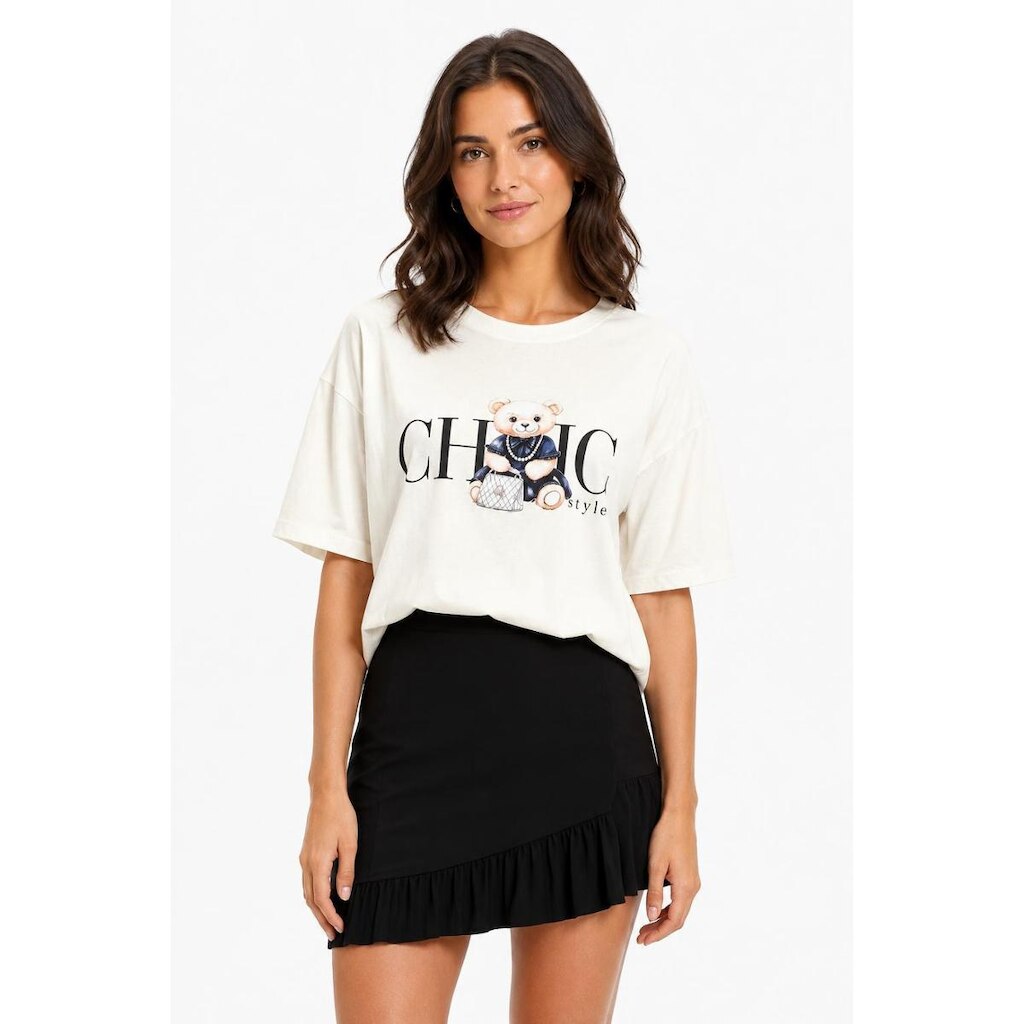 Camiseta Feminina D Bell Outlet Fashion Chic Style OffWhite