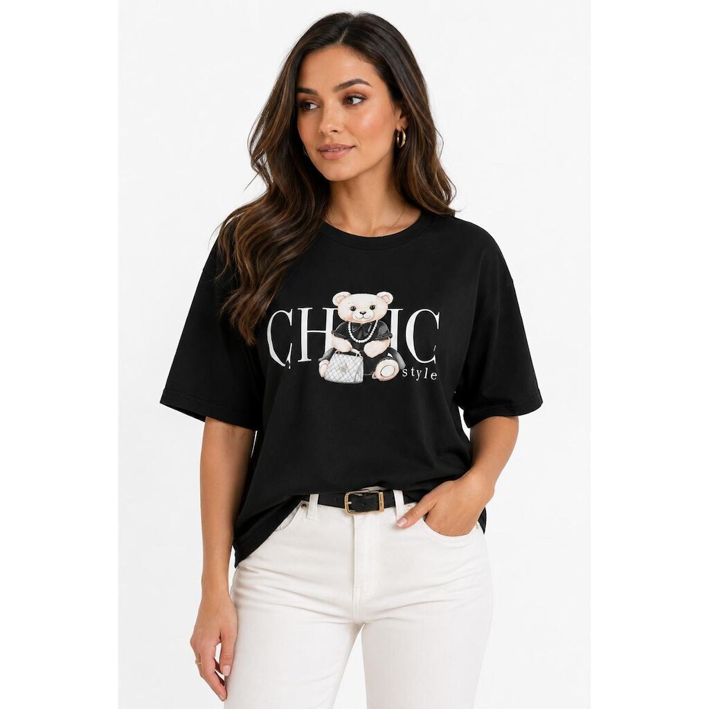 Camiseta Feminina D Bell Outlet Fashion Chic Style Preto