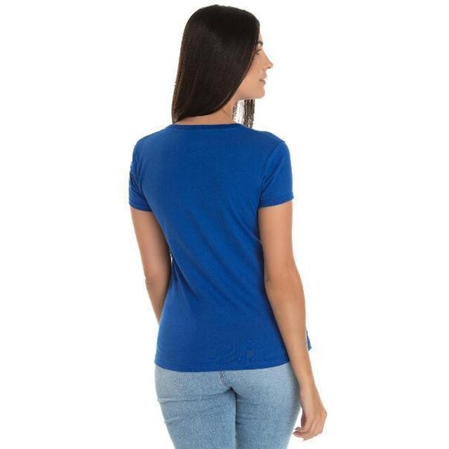 Camiseta Feminina de Algodão Premium Baby Look Básica Lisa