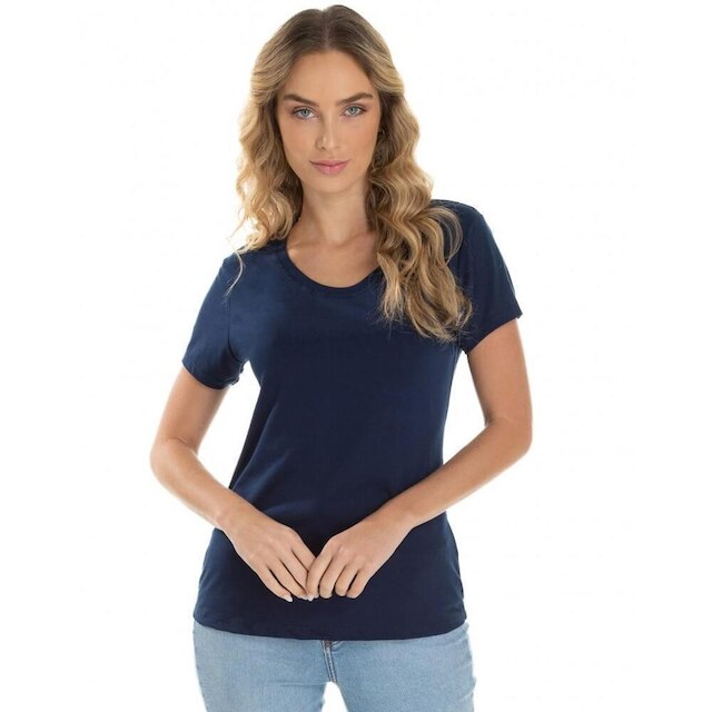 Camiseta Feminina de Algodão Premium Baby Look Básica Lisa