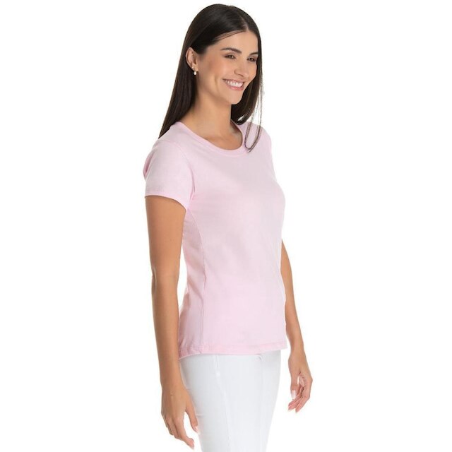 Camiseta Feminina de Algodão Premium Baby Look Básica Lisa