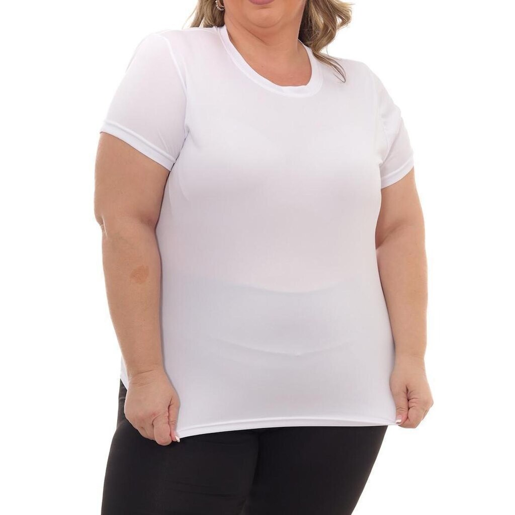 Camiseta Feminina Dry Plus Size Poliester Academia