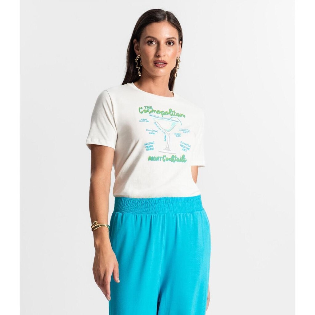 Camiseta Feminina Em Meia Malha Rovitex Bege