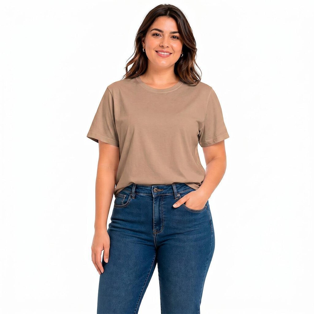 Camiseta Feminina Lisa Premium 100% Algodão Manga Curta Básica Blusa T-Shirt Casual Dia a Dia