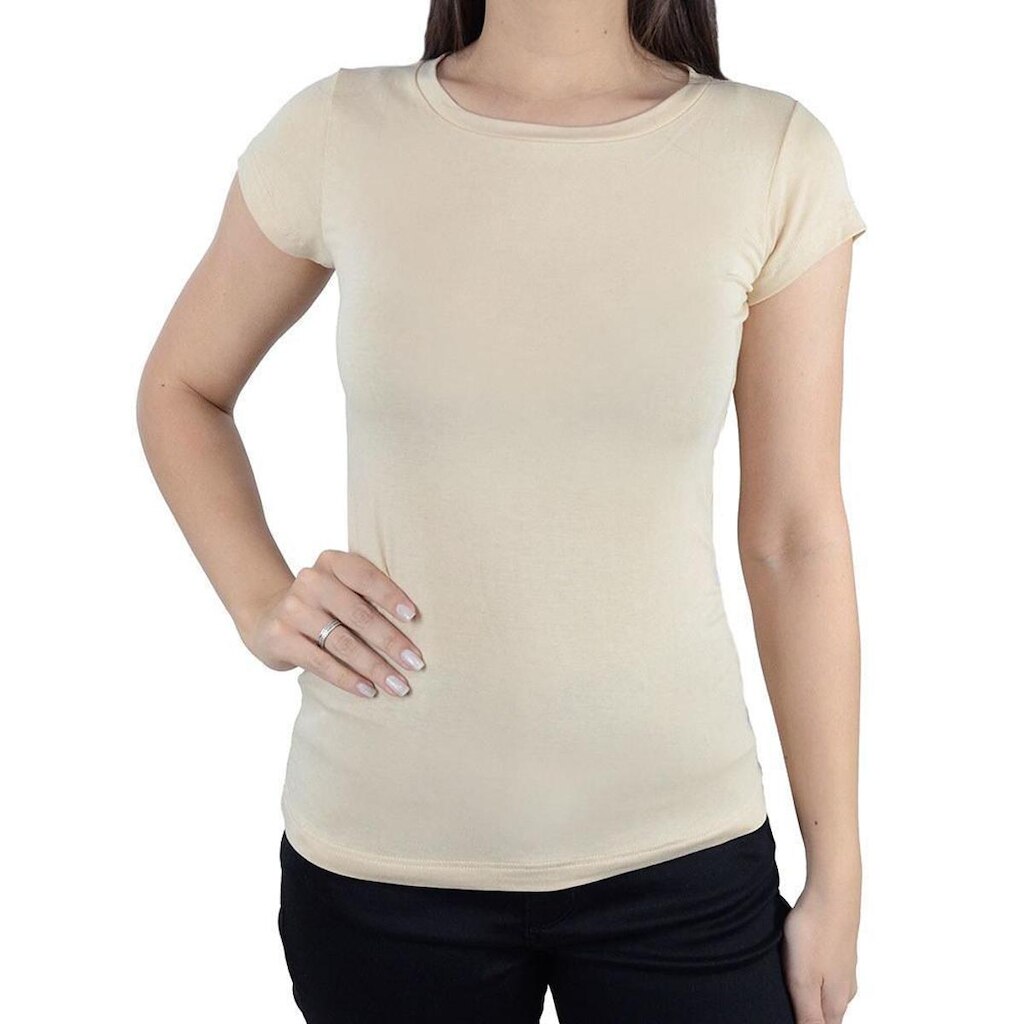 Camiseta Feminina LZT Baby Look Bege Capuccino - 578