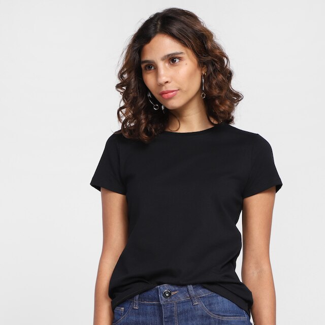Camiseta Feminina Malwee Baby Look Manga Curta