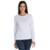 Camiseta Feminina Manga Longa de Algodão Premium Lisa - Branco
