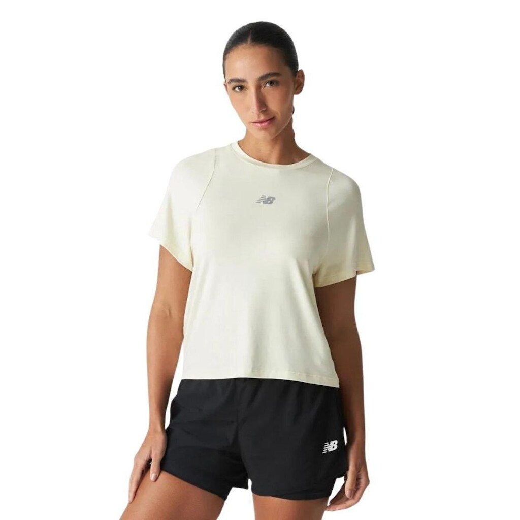 Camiseta Feminina New Balance Infinity Propel Off White