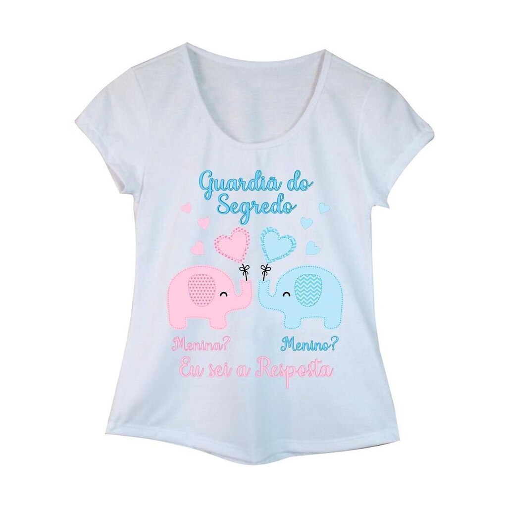 Camiseta Feminina Plus Size Chá Revelação Guardiã do Segredo