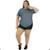 Camiseta Feminina Plus Size Fitness Academia Premium - Cinza