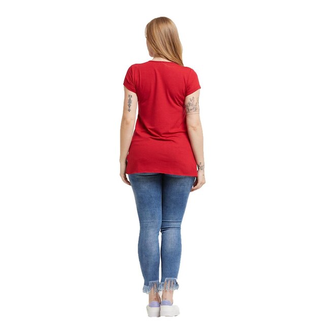 Camiseta Feminina Plus Size Tampa Bumbum Longa Premium Mullet