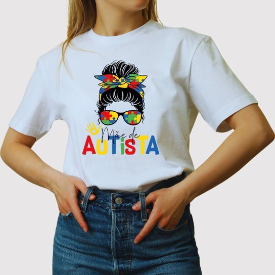 Camiseta Feminina Premium 100% Algodão Mãe De Autista