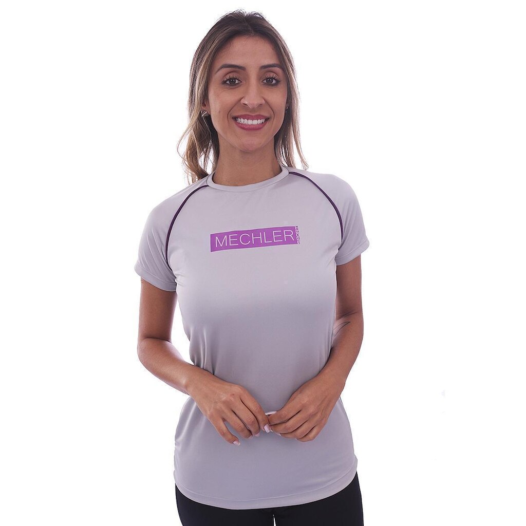 Camiseta Feminina Raglan Proteção UV 50 Academia Verão Adulto Esporte Mechler