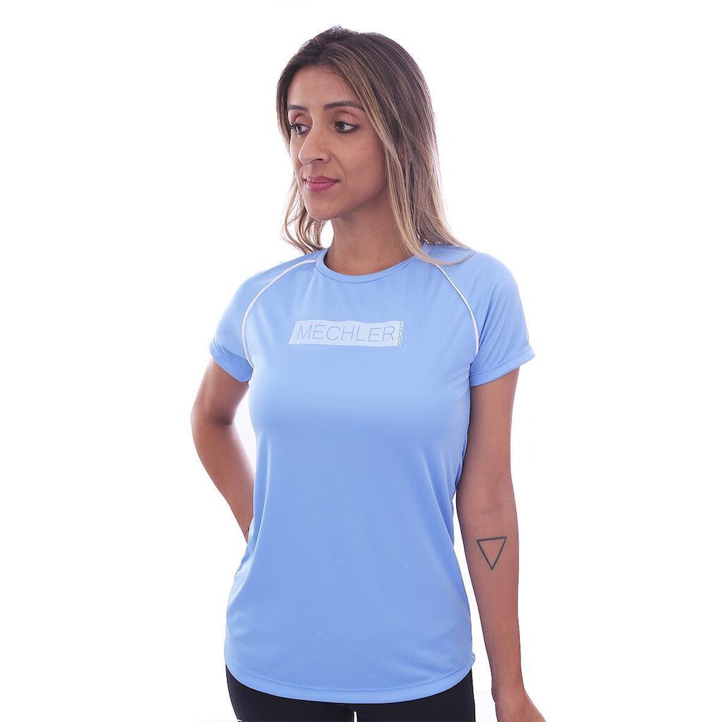 Camiseta Feminina Raglan Proteção UV 50 Academia Verão Adulto Esporte Mechler