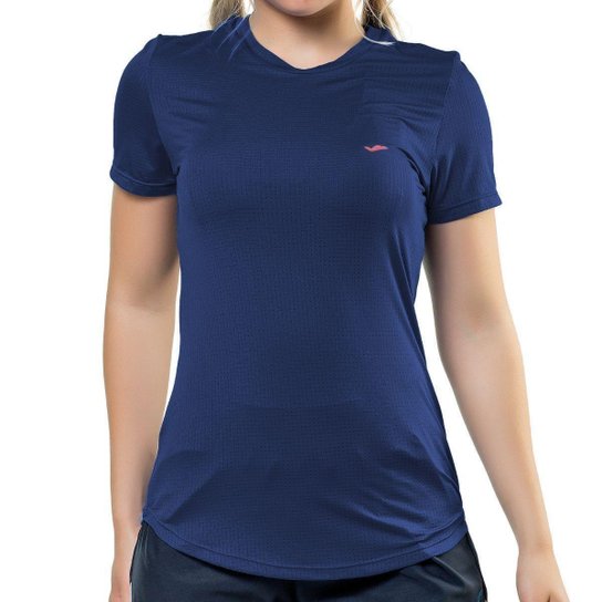 Camiseta Feminina Running Tecido Furadinho Elite - Rosa Fluor - G