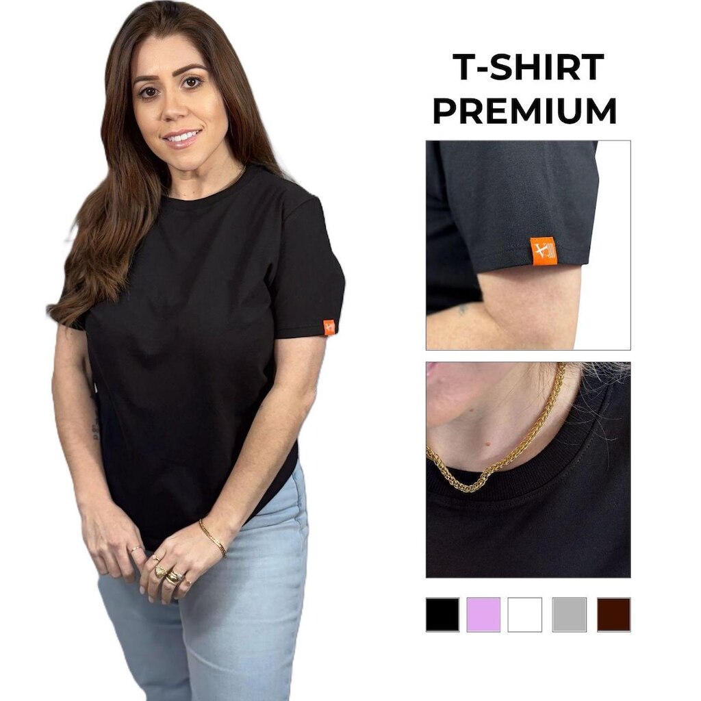 Camiseta Feminina T-Shirt Básica Lisa Premium Valansuelo