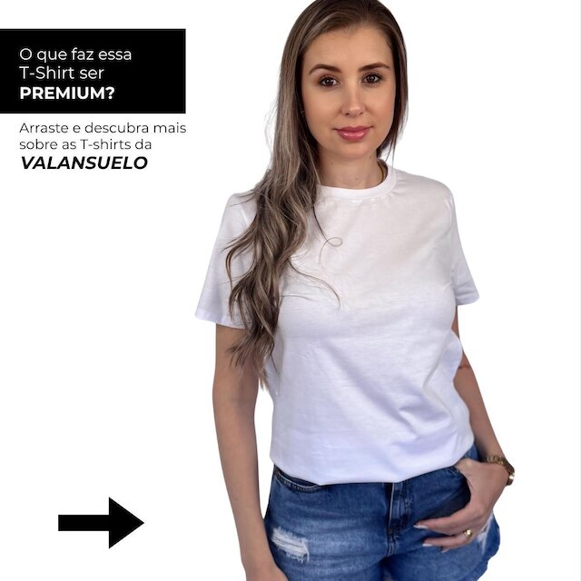 Camiseta Feminina T-Shirt Básica Lisa Premium Valansuelo