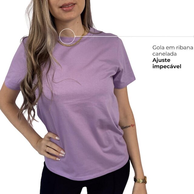 Camiseta Feminina T-Shirt Básica Lisa Premium Valansuelo
