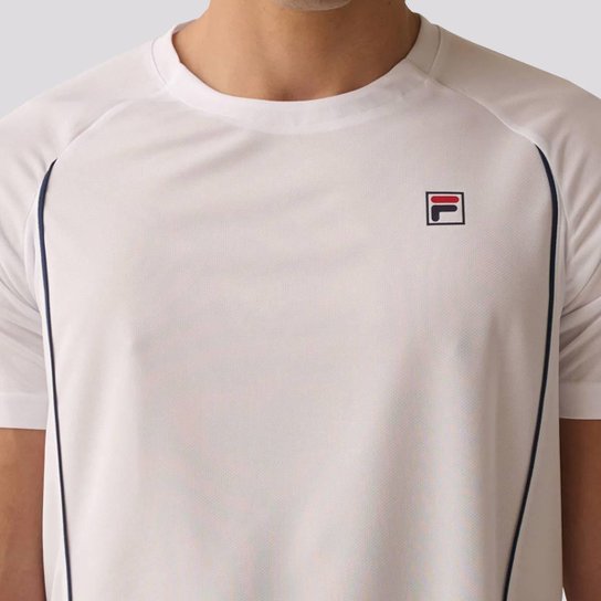 Camiseta Fila Match Branco e Marinho Zattini