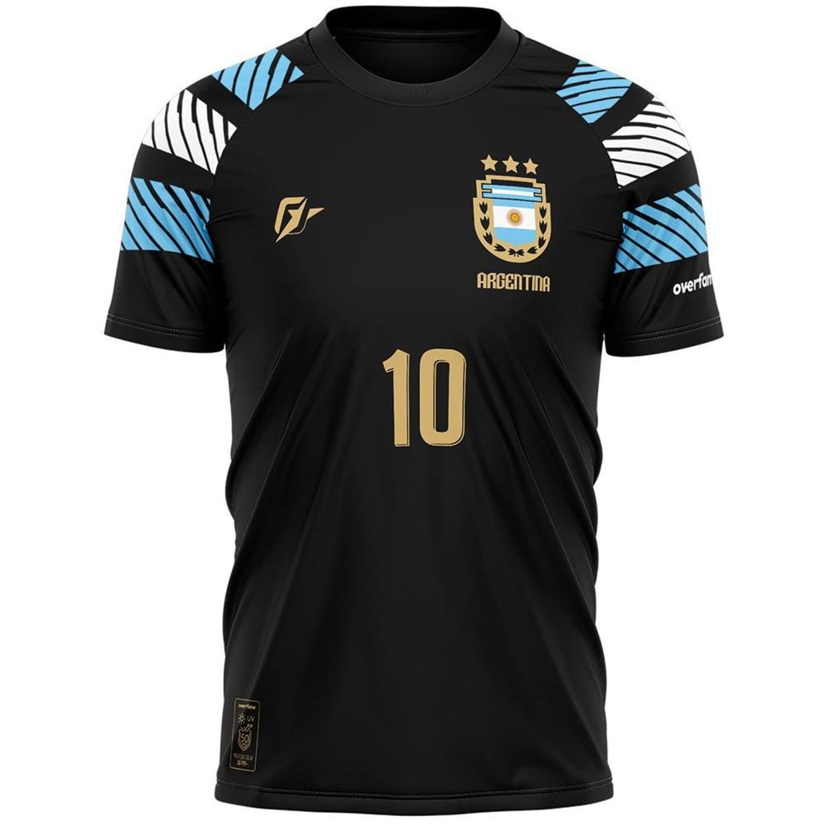 Camiseta Filtro UV Argentina Preto Tri Campeã - Preto Menor preço em Camiseta Filtro UV Argentina Preto Tri Campeã - Preto