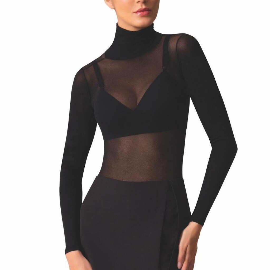 Camiseta Fio 40 Lisa Segunda Pele Básica Feminina Gola Alta Selene Blusa Translúcida