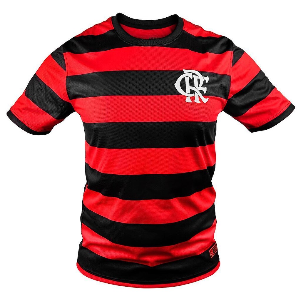 Camiseta Flamengo Listrado Vermelho e Preto Masculina