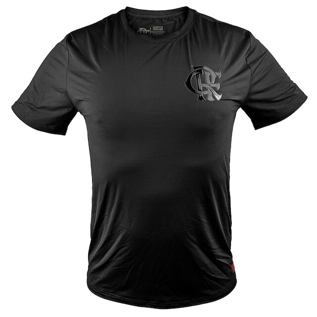 Camiseta Flamengo Preta Logo Gel Masculina