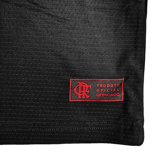 Camiseta Flamengo Preta Logo Gel Masculina