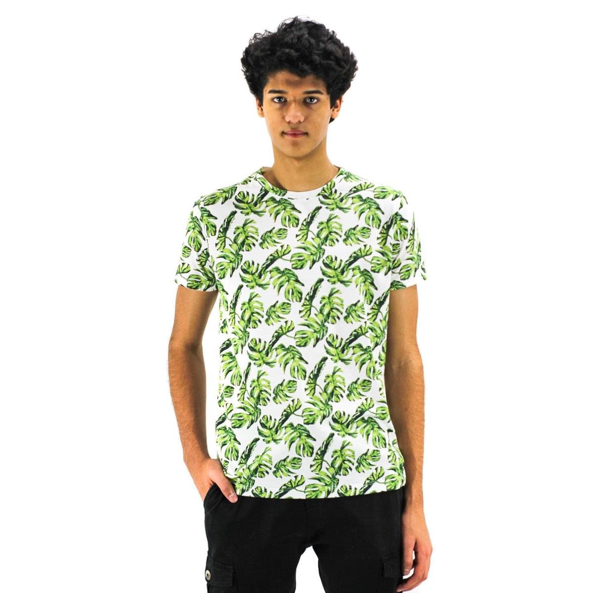 camiseta floral verde