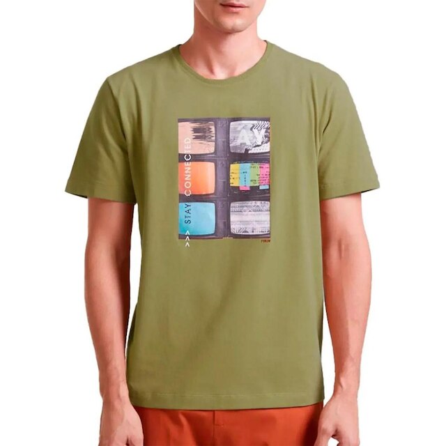 Camiseta Forum Masculina Stay Connected Verde Sálvia